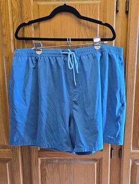 HUK Mens Volley 5.5" Short | Elastic Waist Quick-Dry Swim Shorts Blue XXL